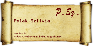 Palek Szilvia névjegykártya